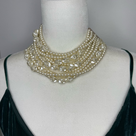 Fairchild Baldwin Jewelry - Fairchild Baldwin BELLA Necklace Baroque Pearl Leather Choker Collar 16 Inch